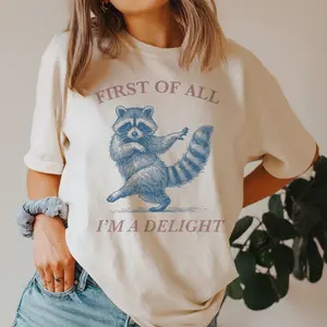 Boho Crow Shirt Bird Coffee Lover Oversize T-shirt for Women & Men 100% Cotton Retro Music Lover's Choice Mothers Day Gift - Top