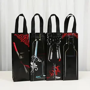 12pcs/24pcs Decorative Water Cup Packaging Bags, 4 Designs with Handles, Ideal for Daily Use, Party Supplies, Gift Wrapping