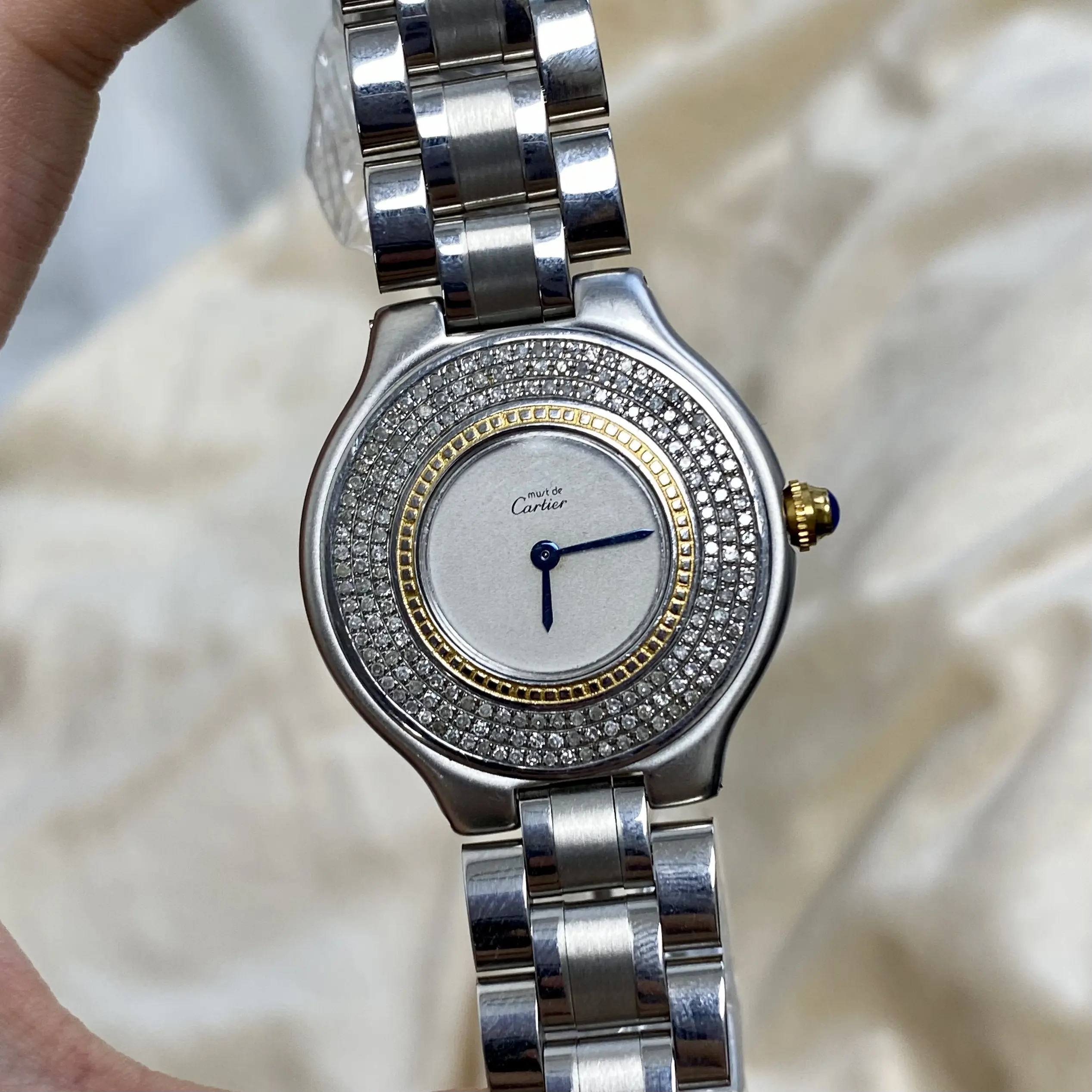 Cartier Must 21 Vintage 31mm Quartz - White Dial,  Two-Tone & Diamond-Set Caseback Ladies Watch 11892174