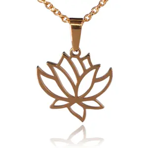 Lotus Flower Stainless Steel Necklace
