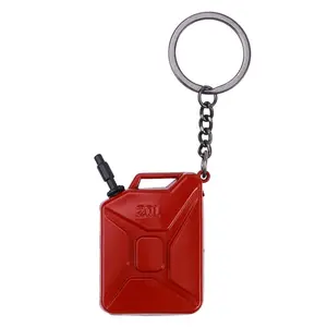 barrel keychain Metal Keychain Cool Keychain Pendant Chain Creative Keychain Eat Chicken Game Keychain Oil Barrel