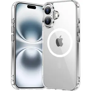 Entronix Clear Magnetic Case Designed for iPhone 16, Plus, Pro Max, [Yellow Resistant] Slim Fit Shockproof Transparent Accessories Cover Protection