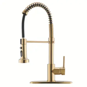 New Modern Kitchen Faucet Pull- Spray Style Faucet Gold Kitchen Faucets