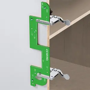 U-shaped Slotting Locator Jig, Aluminum Alloy Grooving Auxiliary Tool, Woodworking Slotting Tool Set, Manual Punch Positioning Fixture for Wardrobes and Kitchen Cabinets