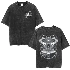 Vintage Washed Anime Hunter X Hunter T Shirt Spider Phantom Troupe Hisoka Chrollo Short Sleeve T-shirt Men Women Summer T-shirts