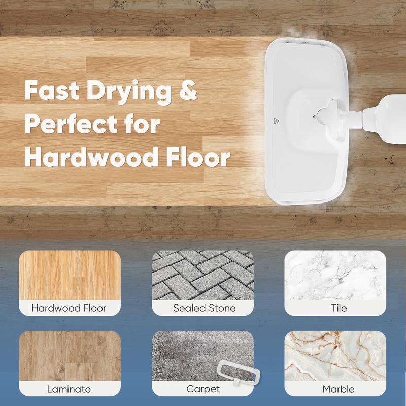 【NEW COLOR】Steam Mop for Floor Cleaning,Lightweight FloorCleaner for Hardwood/Tile/Laminate Floors Carpet,With 2 Pads