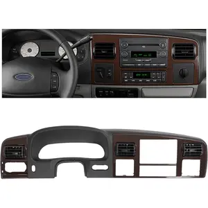 Dash Finish Panel Compatible with 2005-2007 Ford F-250 F-350 F-450 F-550 Super Duty Dash Board Cluster Bezel Cover Replacement for 5C3Z25044D70DAA Plastic Carbon Fiber Printing & Textured