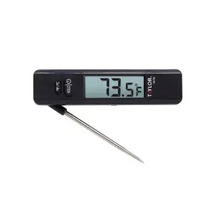 Taylor Compact Digital Folding Probe Kitchen Meat Cooking Thermometer: Stainless Steel, Digital Display, -40 to 392 ° F Range
