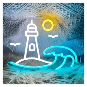 Beach Wave Neon Sign Neon Light Sign Luminous Night Light Dimmable For Bedroom Decor Art Wall Decor 34x26cm