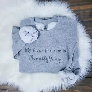 Morally Grey Bookclub Embroidered Sweatshirt for Her, Women's Dark Romance Sweater,  Morally Grey Is My Favorite Color Pullover, bookish Merch, booktok  Womenswear, Cotton Comfort