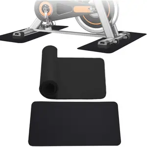 2 count  Trainer Mat Pads for Peloton, Resistance Trainer Accessories, Compact Anti-Slip Mats for Stationary , Treadmill, Rowing Machine, Floor Protection for Hardwood & Carpet