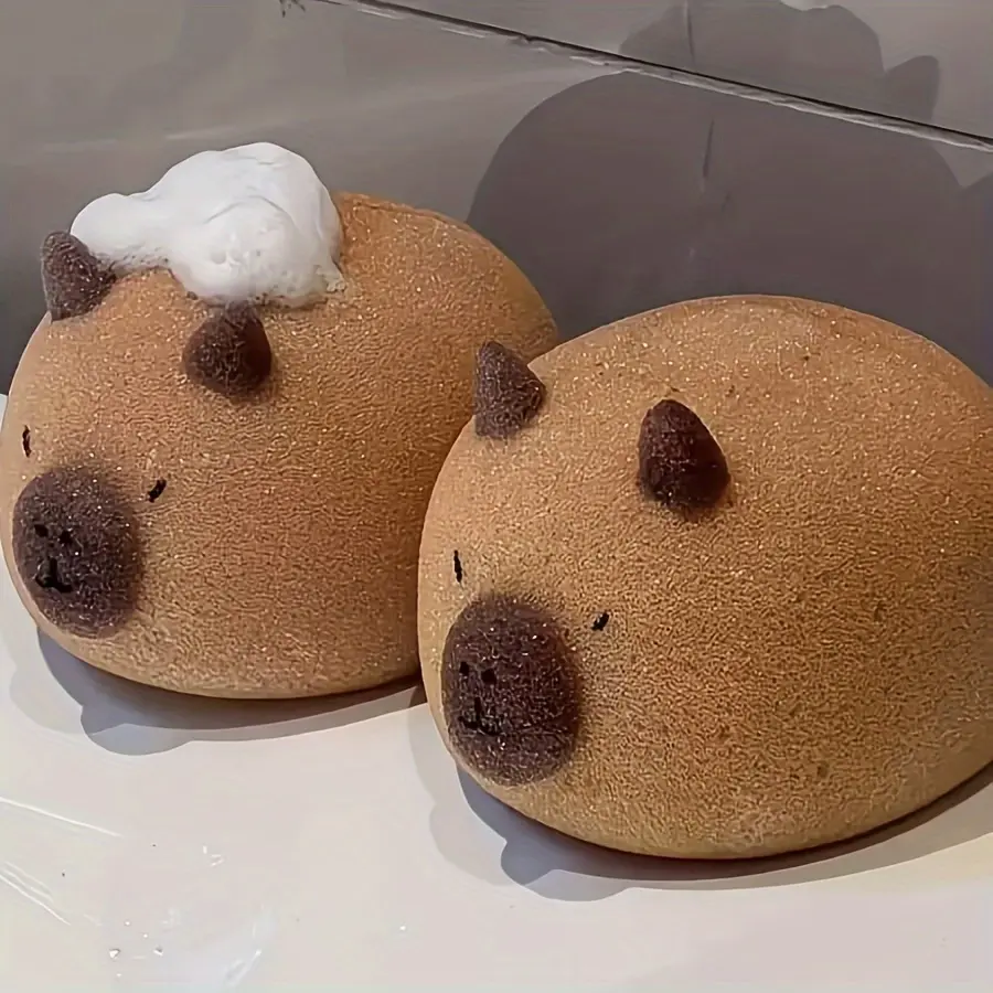 Cute Capybara Shaped Bath Sponge, Body Wash Sponge, 2 Count Soft   Gentle Exfoliating Shower Brush, Bathing Accessories for Hotel Home Salon