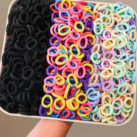 Random Color Hair Ties, High Stretch Hair Ties, Colorful Hair Accessories for Women & Girls, Minimalist Headwear Suitable for Thick Hair, Hairstyle Accessory