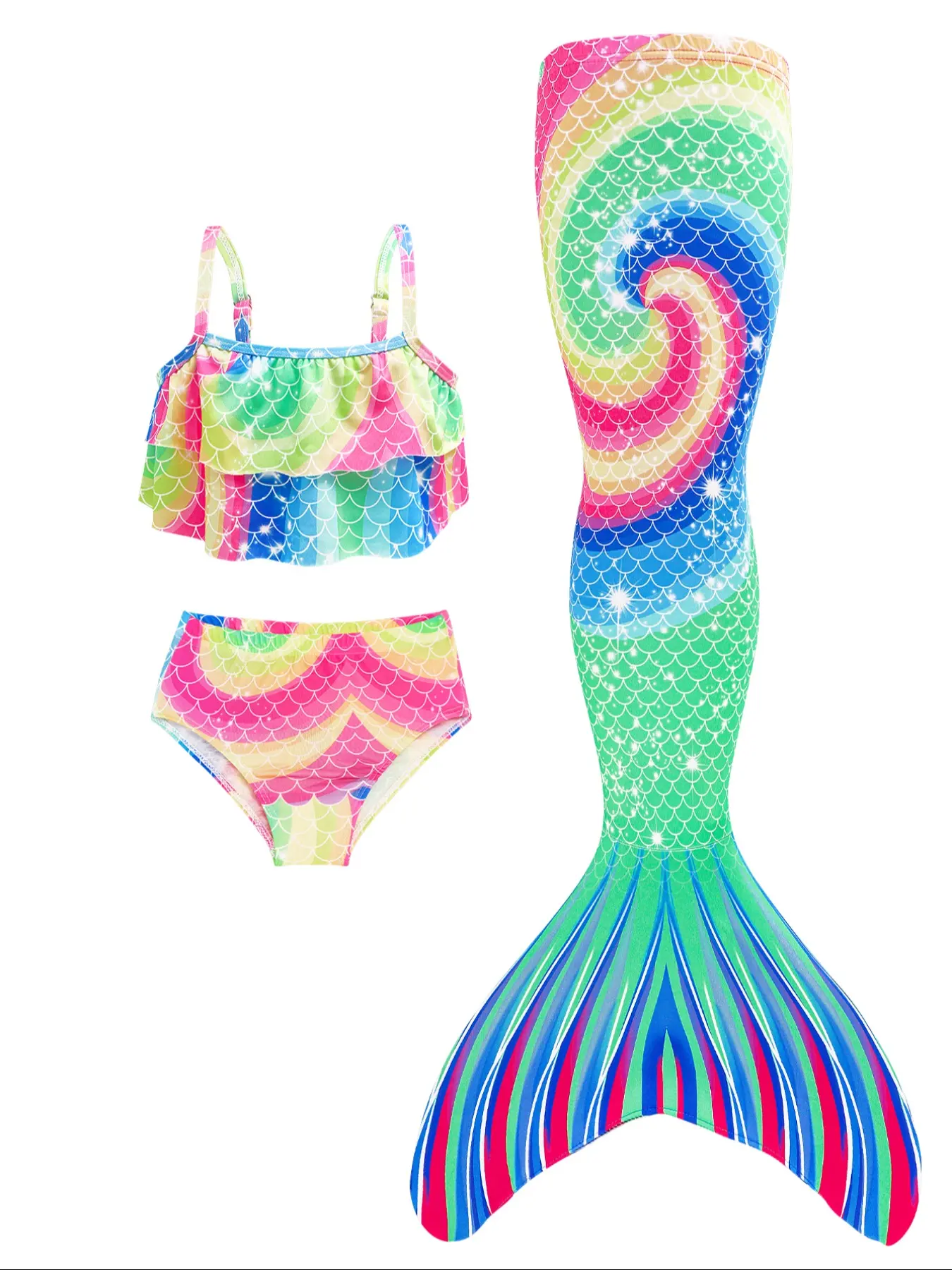 Girls Mermaid Bikini Swimsuit Set, Fish Scale Print Swimwear, Princess Swimming  Costume, Children Beach Bathing Suit, Perfect for Sea and Performance Wear,  Swimsuits Swimwear, Swimwear Outfits - TikTok Shop
