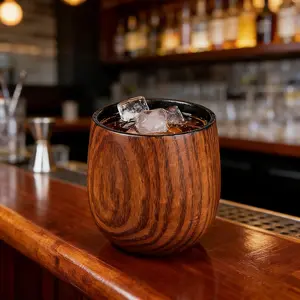 【2026 Gift】Wooden Whiskey Glass Gifts For Men-Charred Wood Bourbon Whiskey Glasses, Perfect  Who Have Everything, Perfect Bourbon Gift for Dad or Boyfriend on Father's Day, Birthday, Christmas, Thanksgiving ,charred Wooden Bourbon Drinking Glass(1 Pack)