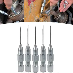 5pcs Precision Grease Injector Nozzle, Small Bearing Lubrication Tip, Portable and Removable Grease Fitting Nozzle Tool Dispenser for Narrow Space & Deep Hole Metal