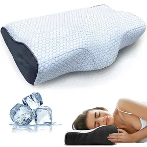 Contour Memory Foam Sleeping Pillow, Cervical Pillow for Neck Pain Relief, Adjustable Side Sleeper Pillow for Adults, Orthopedic cooling Bed Pillows for Side, Stomach Sleepers.Sleeping Mask Included