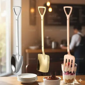 Vintage Antique Style Rustproof Ice Cream Scoop, Clean Scoop, Multi-Use Slip-Resistant Dessert Spoon for Kitchen, Baking, Bar, Party. Creative Utensil for Tea, Fruit, Desserts, Retro Tableware & Baking Tools.