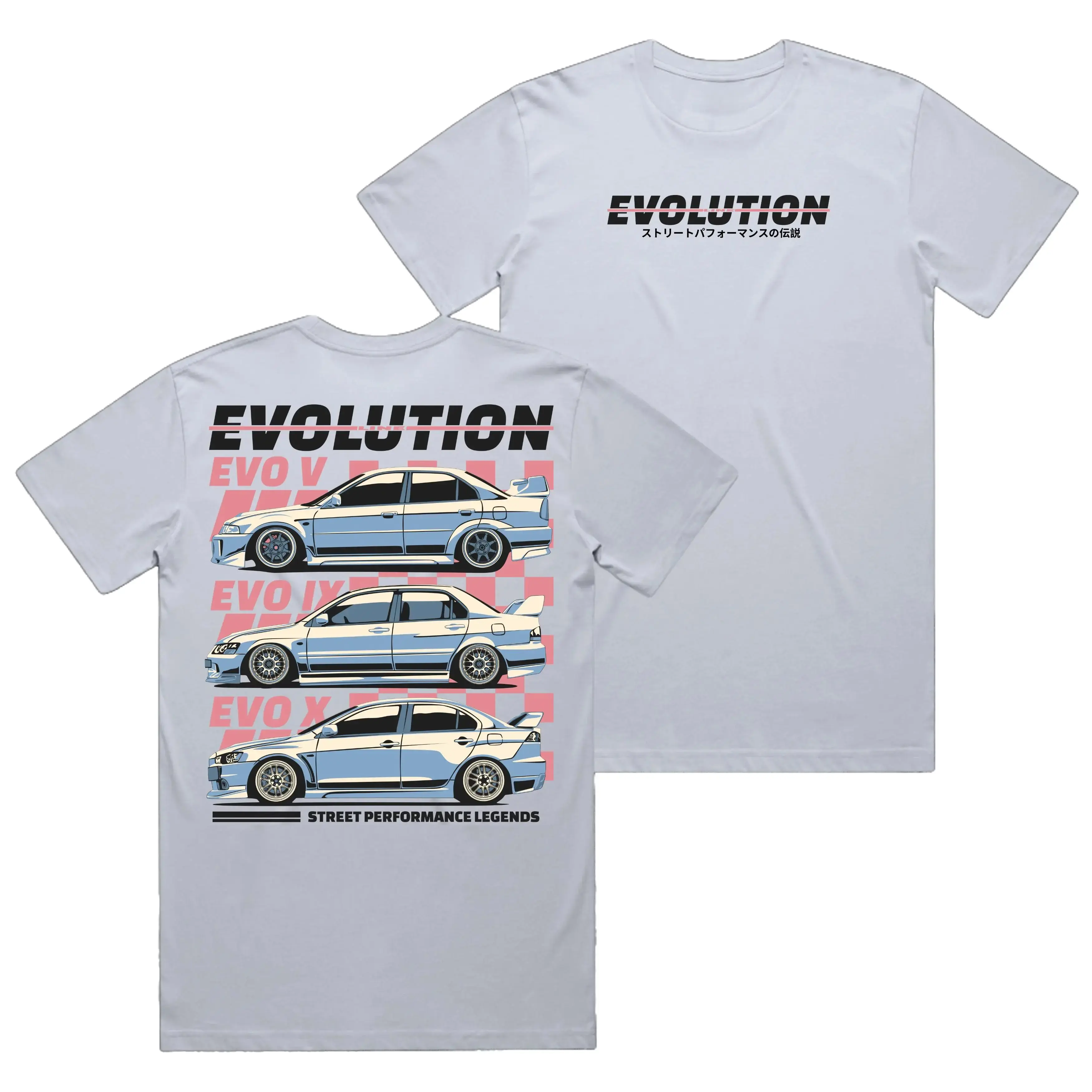 Lancer Evolution Generations - Evo V-IX-X Graphic Tee, JDM Rally Car Enthusiasts T-Shirt Hoodie Sweatshirt 2 Sided