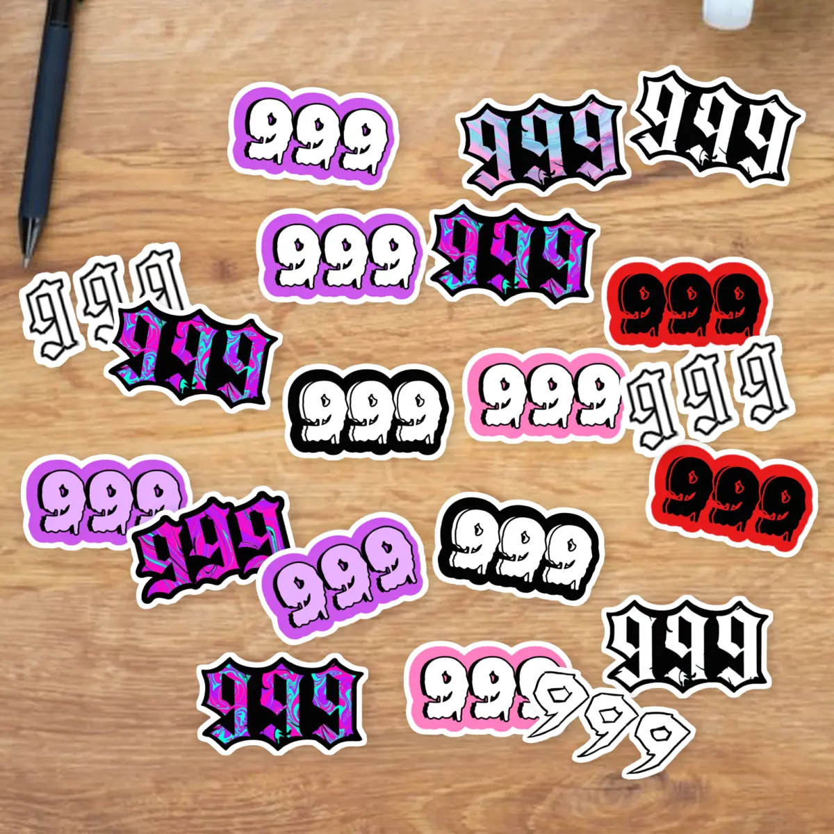 Stickers Pack 20 Pcs 999 Car Juice Guitar Skateboard wrld Bottle Aesthetic Water Bumper Colorful Luggage Vinyl Waterproof Laptop Bike