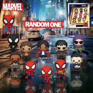 Marvel Blind Bag Spider-Man Mystery Clip Keychain, Officially Licensed 3D Cartoon Character Pendant, Doctor Octopus & Dr Strange Design, Keychain Series Figures