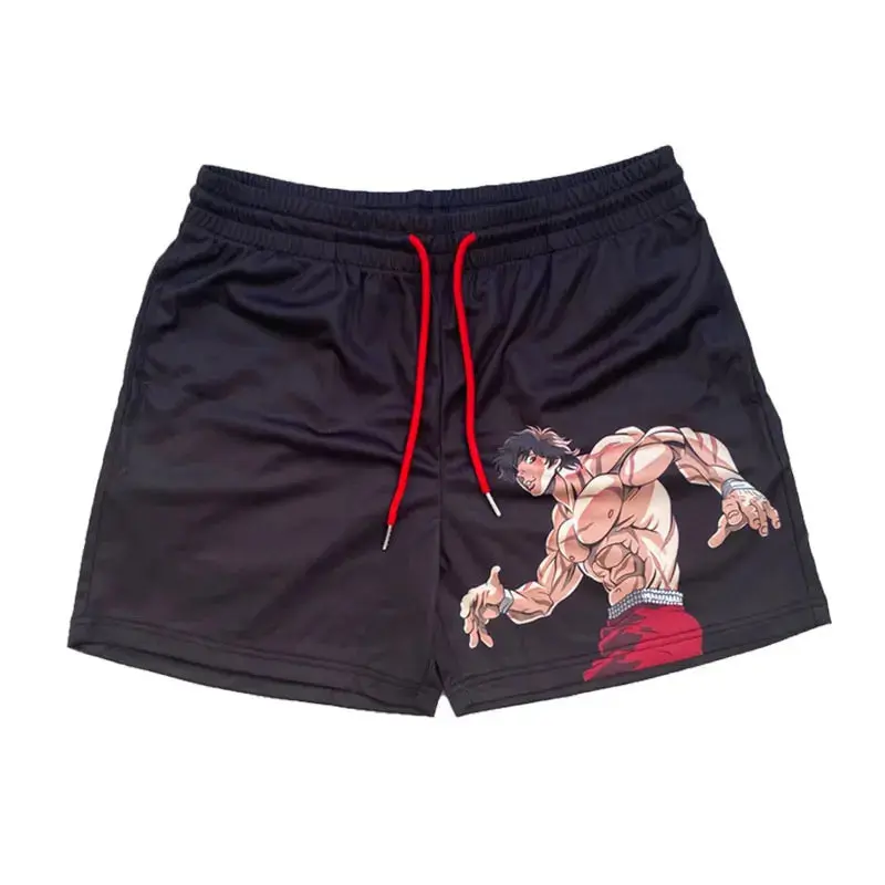 Baki Anime/Manga Mesh Gym Shorts - Comfortable Fit, Versatile Design for Gym Enthusiasts