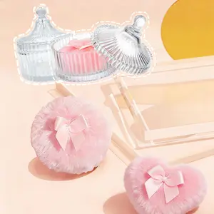 Large Body Powder Puff andContainer Set-3PCS Soft WashableReusable Velour Face Body Glitter Puffs forWet Dry Makeup Application