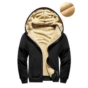 Men's Thermal Lined Zip Up Drawstring Hoodie Long Sleeve Pocket Thickened Coats for Men Casual Wear Jackets Hoodies for Men Winter Jacket Outerwear Please Purchase A Size Up Fall Clothes Poser Hoodie Lamb Wool Cardigan Hooded Jacket Menswear Tops