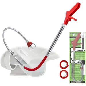 50 Inch Toilet Snake Drain Auger Cleaner Tool, Upgraded Grabber Unclogger Tool, Toilet Auger Grabber, Stainless Steel Telescoping Rod for Pick/Grab Objects Clogged in Toilet Pipes/Drain