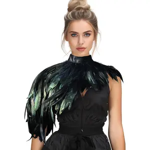 Feather Cape Shawl Costume Black Witch Wings Collar Adult Crow Neck Womenswear Clothes scene accessoriesTikTokShopBlackFriday