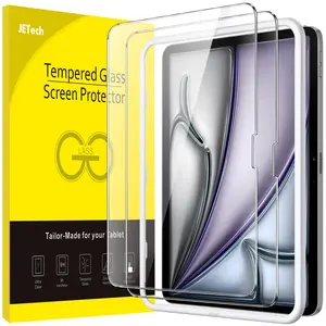 JETech Screen Protector for iPad Air 13-Inch M4/M3/M2 (2026/2025/2024) with Easy Installation Frame, Tempered Glass Film, HD Clear, 2-Pack