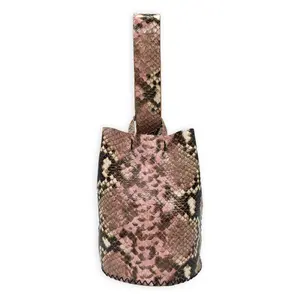 navigli bag | rosé snake-embossed leather