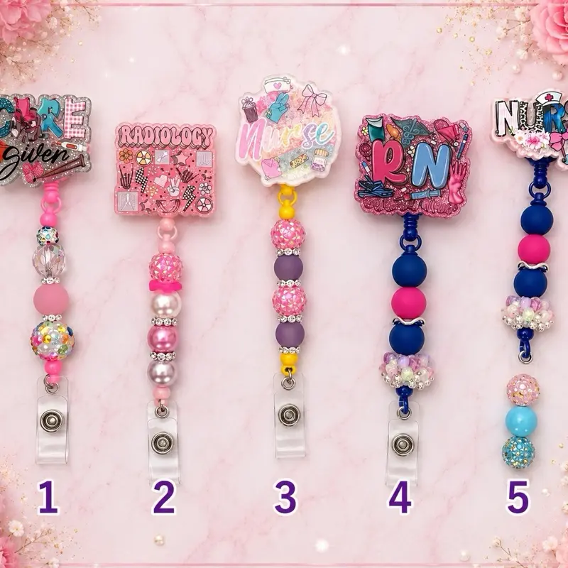 Handmade Beaded Badge Reels