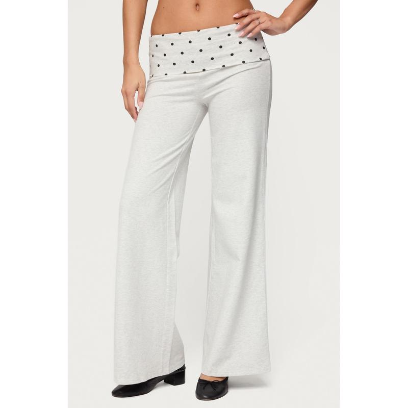Reeva Polka Dot Foldover Pants