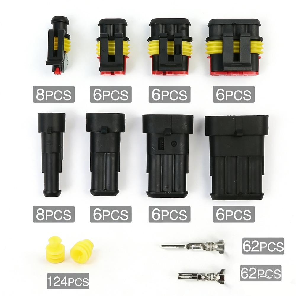 352pcs car electrical connector terminals car cable plug 1-4 pin assortment, no battery