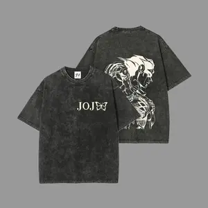 Stand Acid wash tee Star Platinum × Stone Free Graphic JoJo's Bizarre Adventure Vintage Casual Streetwear Gym Thirt Unisex Oversized Relaxed Fit