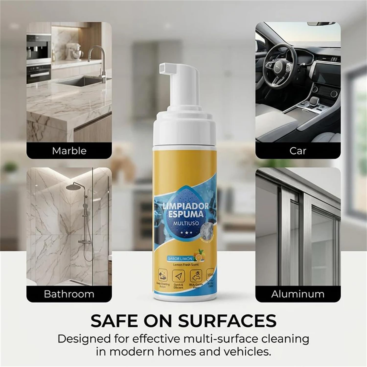 4-in-1 Multi-Enzyme Foam Cleaner 5oz, All-Purpose Deep Cleaning Spray for Car Interior, Kitchen Grease, Bathroom Tiles, Sofa Upholstery (1PC+1*Sponge+Towel) outdoorfun 4-in-1 Multi-Enzyme Foam Cleaner 5oz, All-Purpose Deep Cleaning Spray for Car Interior, Kitchen Grease, Bathroom Tiles, Sofa Upholstery (1PC+1*Sponge+Towel) outdoorfun