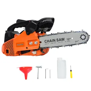 25.4cc Gas Chainsaw, 2-Stroke Portable Chain Saw, Handheld High-Power Logging Saw, Home Gas Small Garden Saw