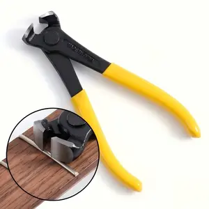 Premium 15cm Guitar Fret Puller & String Cutter Pliers with Yellow Anti-Slip Handle - Flush Cut End Nippers for Luthier Tool, Guitar, Bass & Ukulele Repair, Maintenance & DIY Instrument Modification