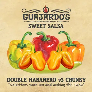 Double Habanero Chunky Sweet Salsa 16 oz - Naturally Sweet No Added Sugar Chunky Texture for Gourmet Dishes