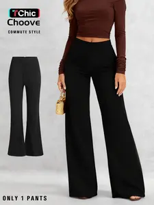 Women's Commuter Fitted Flare Pants, Comfortable Wear, Simple Commuter Style, Elegant Design, Perfect for Office & Casual