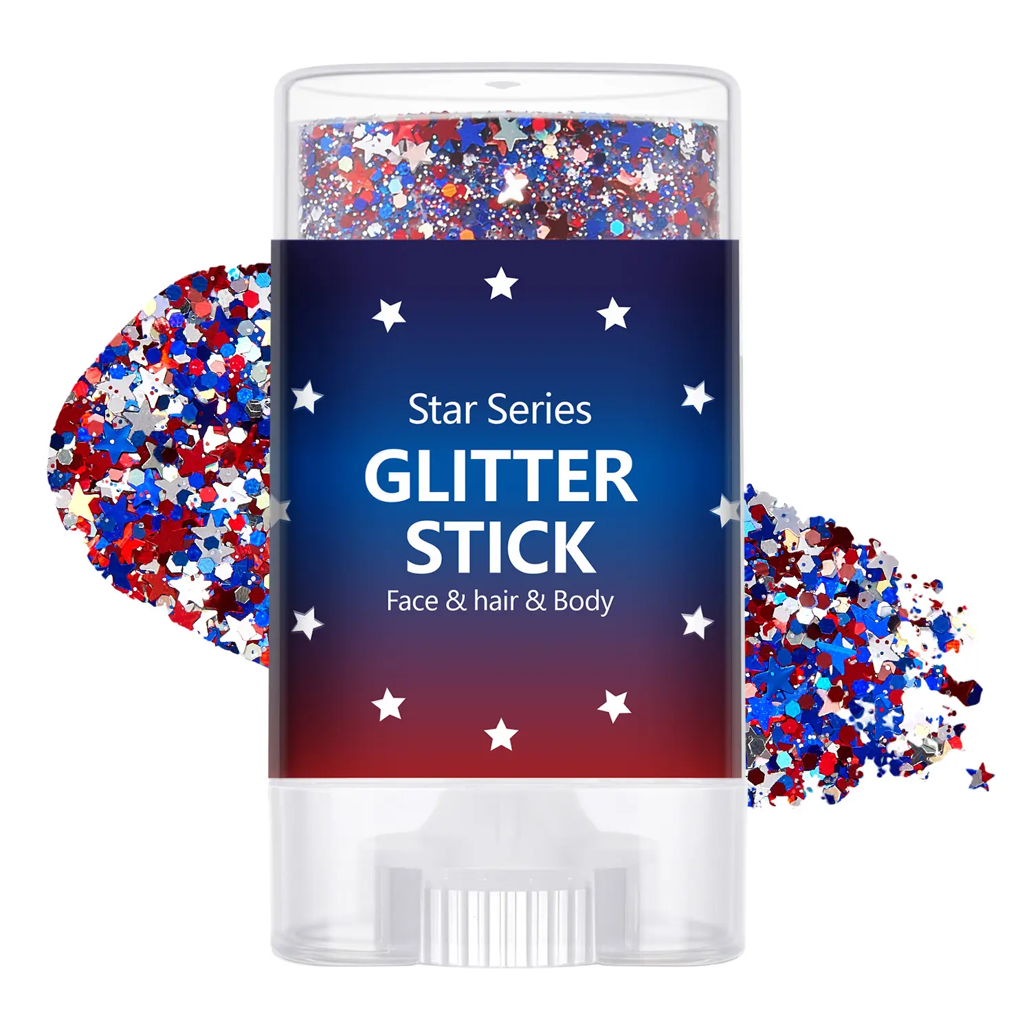 4th of July Patriotic America Flag Star Iridescent Gentle Waterproof Body Face Glitter Cosmetic, 4th of July Accessories for Women, Independence Day Gift, USA Soccer Game Day Outfit Accessory
