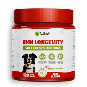 NMN Longevity Soft Chews for Dogs – Beef Flavored – Antioxidant Support for Joint Health, Immune Function, and Cellular Protection – 120 Count