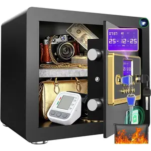 Safe Box with Digital Keypad &  System -  Lock Box for   with Adjustable Shelves - Includes LED Light & Fireproof and  Bag(0.8/1.0/1.3/1.53/2.5Cuft)