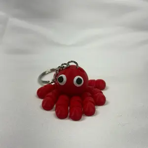 Cute Flexi Octopus Keychain with Chain Attachment