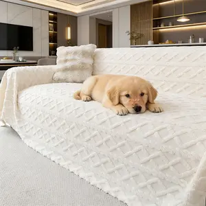 Luxury Plain Color Sofa Cover, Sofa Protector, Soft Skin-Friendly, Anti-Slip, Scratch-Resistant, Pet Friendly, for 1-4 Seater Sofas