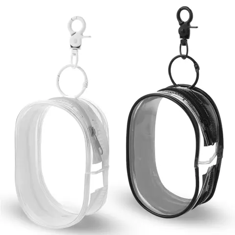 1White&1Black Plastic Compact Hard PVC Cord Organizer 2-Pc Mini Set - Lightweight Travel Pouch with Zipper Closure, Transparent Cover, Waterproof Durable Kitchen Accessory, Mini Useful Items for Bags