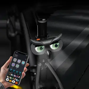 APP Demon Eyes Bike Tail Light, Waterproof Programmable Rear Bike Lights with APP Control, USB-C Rechargeable LED Bicycle Tail Lamp for Bicycle, Electric Scooter, Night Riding Safety