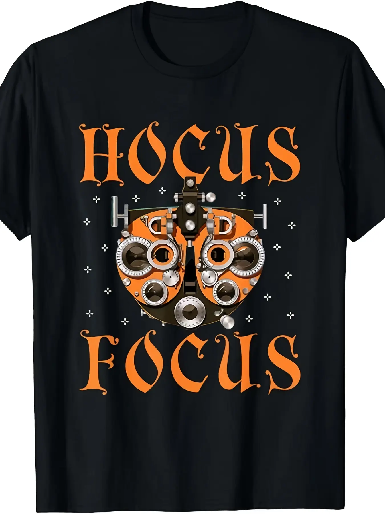 Optometry Halloween Optometrist Phoropter Focus T- unisex soft cotton short sleeve t shirt, vintage graphic casual tee for men women teens, perfect birthday holiday gift for camping travel gym daily street  wear