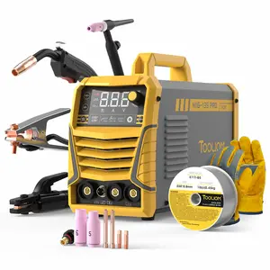 TOOLIOM MIG-135 PRO 135A Gasless MIG Welder 110V, 3-in-1 Flux Core MIG/Lift TIG/Stick Welding Machine with Digital LCD Display, TIG-Ready Kit with Lift TIG Torch